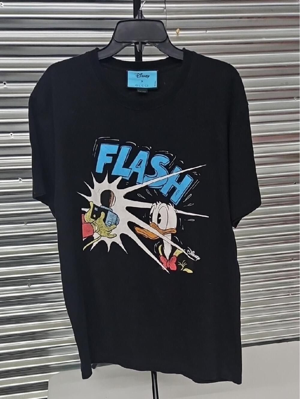 Gucci Black Donald Duck "FLASH" Graphic Tee